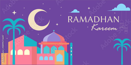 Minimal Elegant Ramadhan Kareem Background Design