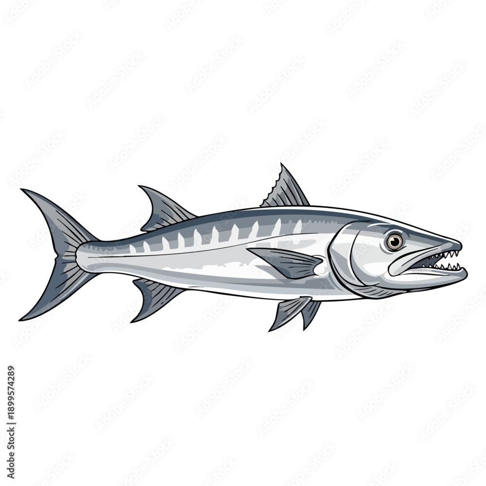Fototapeta premium Detailed illustration of a tuna fish.