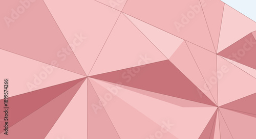 Geometric abstract background with pink triangles in low poly design