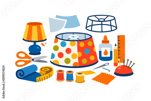 DIY lampshade making supplies and tools for creative crafting projects