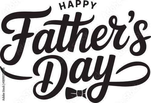 Elegant Father's Day script with bow tie for festive greetings