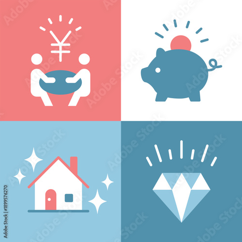 資産の3色アイコンセット