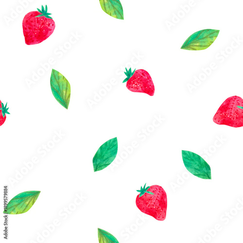 Seamless background with images of beautiful fruits and berries.