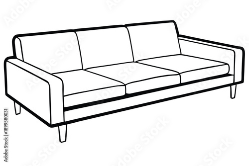 sectional sofa silhouette line art vector illustration