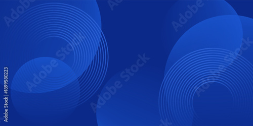 Abstract blue glowing geometric lines on dark blue background. Modern shiny blue circle. Suit for cover, poster, banner, brochure, header, vector modern