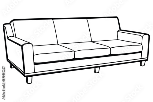 sectional sofa silhouette line art vector illustration