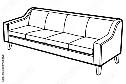 sectional sofa silhouette line art vector illustration
