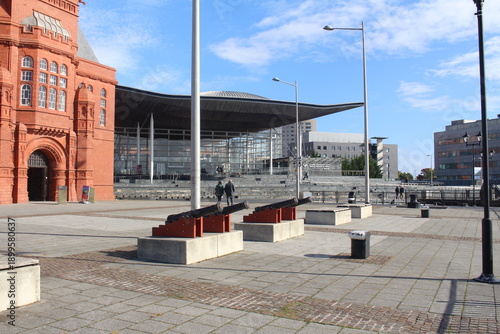 Canvas-taulu Pierhead Building and Welsh Parliament / Senedd, Cardiff Bay, Wales