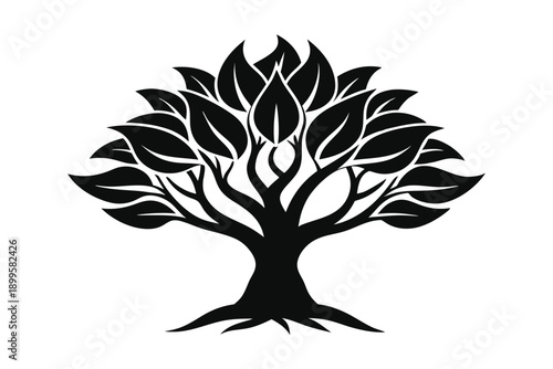 sandalwood silhouette line art vector illustration