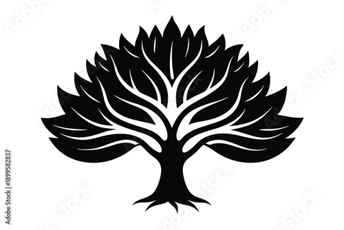 sandalwood silhouette line art vector illustration