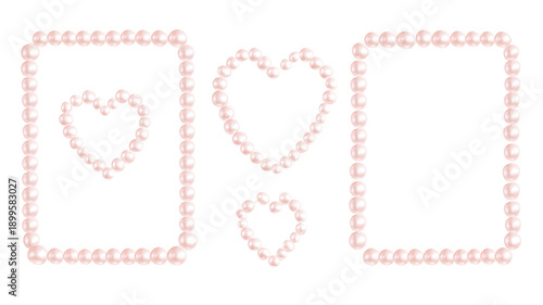 A creative design of the word LOVE made from pink pearls on background
