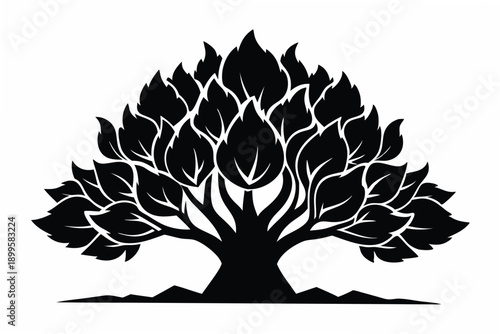 sandalwood silhouette line art vector illustration