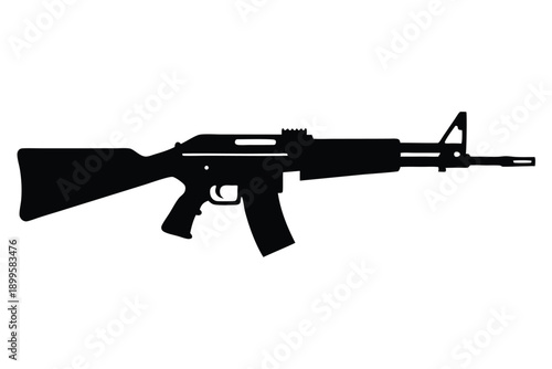 rifle silhouette line art vector illustration
