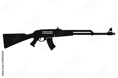 rifle silhouette line art vector illustration