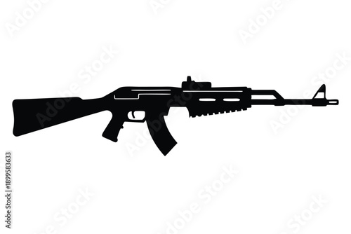 rifle silhouette line art vector illustration