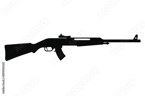 rifle silhouette line art vector illustration