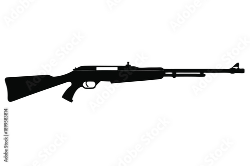 rifle silhouette line art vector illustration