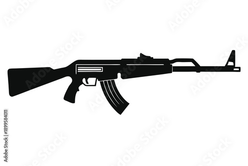 rifle silhouette line art vector illustration