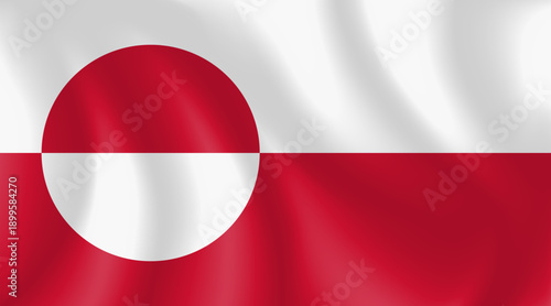 Flag of Greenland Waving in the Wind