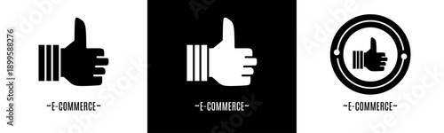 E-commerce logo set. Collection of black and white logos. Stock vector.