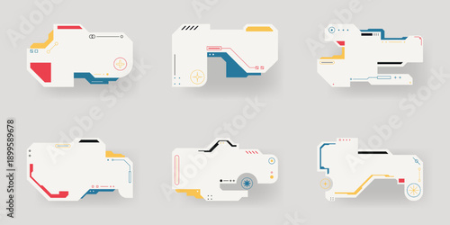 Futuristic interface ui elements. Futuristic HUD elements. Hud interface set. Vector illustration.