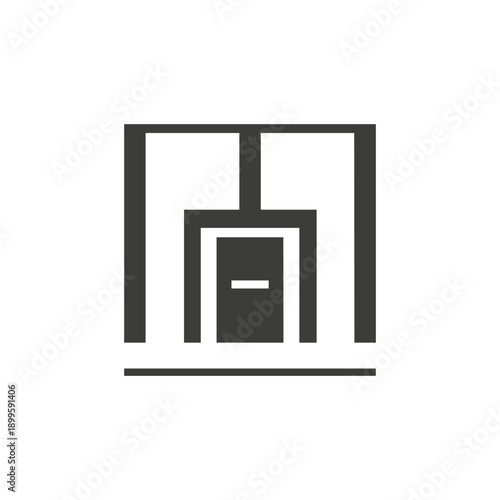 Minimal MA monogram logo with the letter A designed as a cabinet. Ideal for cabinetry, furniture, interior design, woodworking, renovation, and home improvement brands.