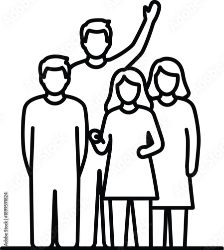 Group of diverse people standing together representing community unity teamwork and social inclusion