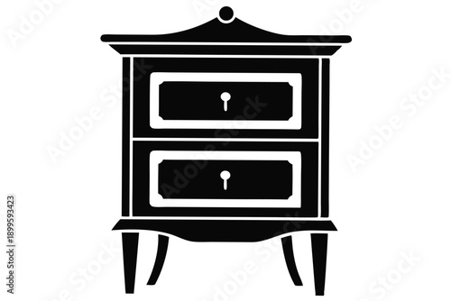 nightstand silhouette line art vector illustration