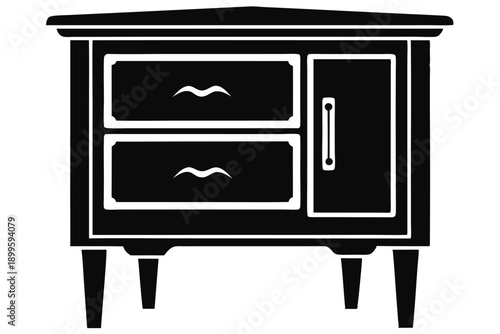 nightstand silhouette line art vector illustration