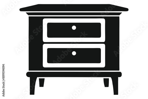 nightstand silhouette line art vector illustration