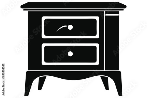 nightstand silhouette line art vector illustration