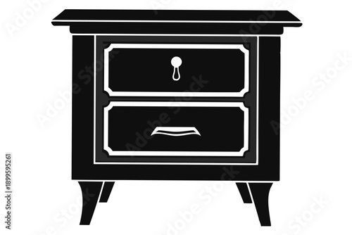 nightstand silhouette line art vector illustration