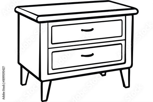 nightstand silhouette line art vector illustration
