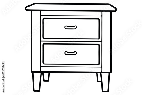 nightstand silhouette line art vector illustration