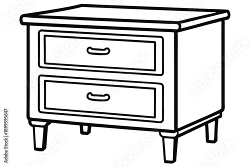 nightstand silhouette line art vector illustration