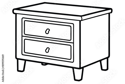 nightstand silhouette line art vector illustration