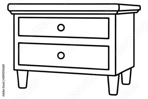 nightstand silhouette line art vector illustration