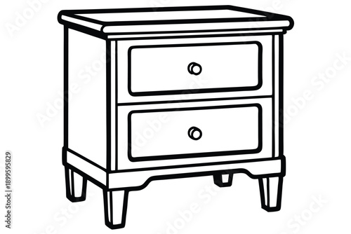 nightstand silhouette line art vector illustration