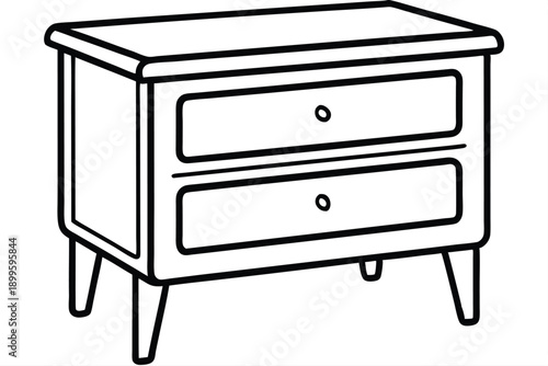 nightstand silhouette line art vector illustration