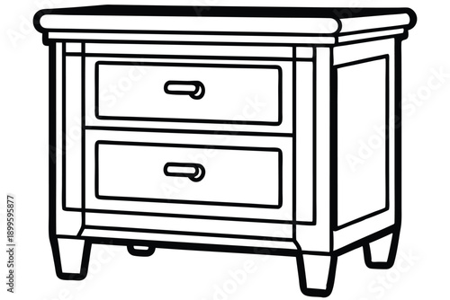 nightstand silhouette line art vector illustration