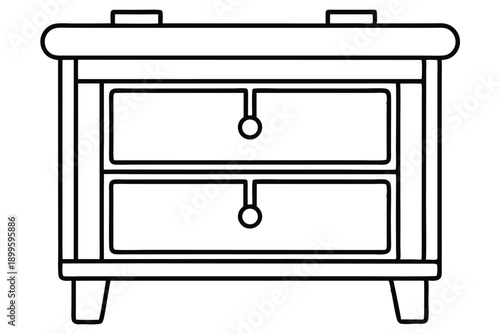 nightstand silhouette line art vector illustration