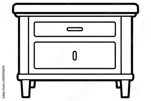 nightstand silhouette line art vector illustration