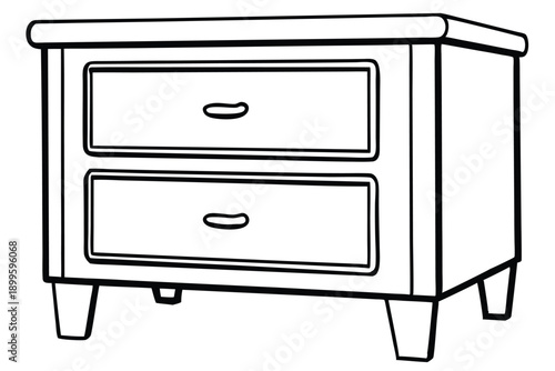 nightstand silhouette line art vector illustration