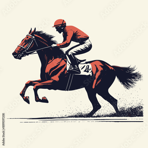 Dynamic Horse Racing Silhouette in Motion
