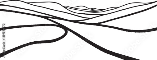 Minimalist abstract black lines on white background design concept