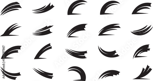 Black brush strokes on white background artistic design elements