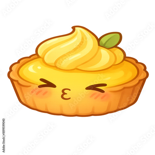 Chibi lemon tart puckering cutely