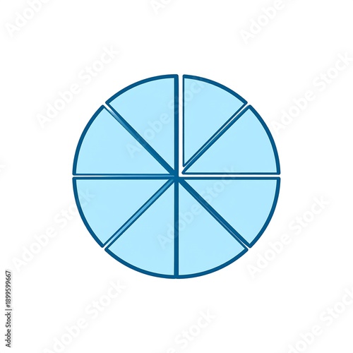 Wallpaper Mural A simple blue pie chart divided into eight equal sections Torontodigital.ca