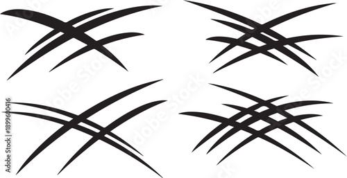 Black abstract shapes on white background vector illustration design