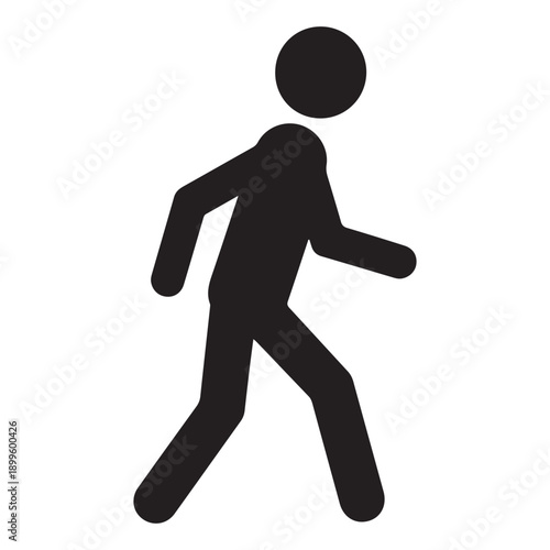 Black silhouette of a person walking or running icon